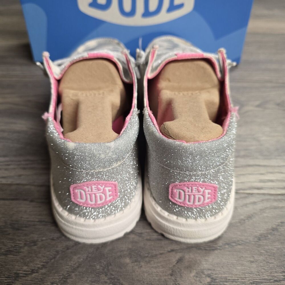 Hey Dude Wendy Funk Cow Silver Pink Comfort Shoes Women's US 10 EU 41 NEW - Picture 4 of 5
